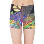 Nature Moon Psychedelic Painting Kids  Sports Shorts