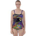 Nature Moon Psychedelic Painting Twist Front Tankini Set