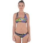 Nature Moon Psychedelic Painting Cross Back Hipster Bikini Set