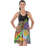 Nature Moon Psychedelic Painting Show Some Back Chiffon Dress