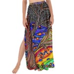 Nature Moon Psychedelic Painting Maxi Chiffon Tie-Up Sarong