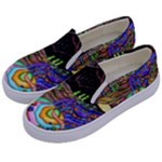 Nature Moon Psychedelic Painting Kids  Canvas Slip Ons
