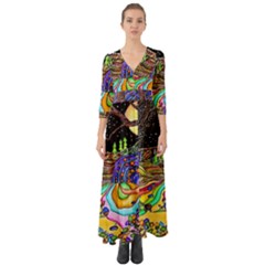 Button Up Boho Maxi Dress 