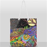 Nature Moon Psychedelic Painting Full Print Rope Handle Tote (Large)