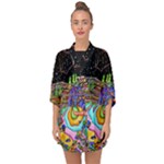 Nature Moon Psychedelic Painting Half Sleeve Chiffon Kimono