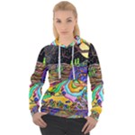 Nature Moon Psychedelic Painting Women s Overhead Hoodie