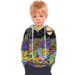 Nature Moon Psychedelic Painting Kids  Overhead Hoodie