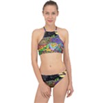 Nature Moon Psychedelic Painting Halter Bikini Set