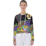Nature Moon Psychedelic Painting Women s Slouchy Sweat