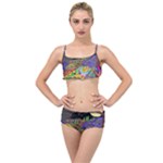 Nature Moon Psychedelic Painting Layered Top Bikini Set