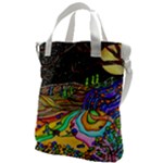Nature Moon Psychedelic Painting Canvas Messenger Bag