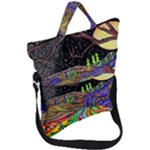 Nature Moon Psychedelic Painting Fold Over Handle Tote Bag