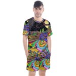 Nature Moon Psychedelic Painting Men s Mesh T-Shirt and Shorts Set