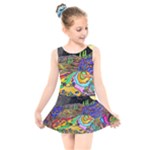 Nature Moon Psychedelic Painting Kids  Skater Dress Swimsuit