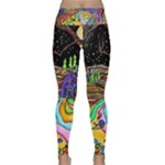 Nature Moon Psychedelic Painting Lightweight Velour Classic Yoga Leggings