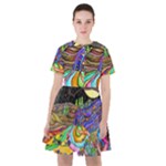 Nature Moon Psychedelic Painting Sailor Dress