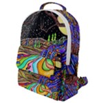 Nature Moon Psychedelic Painting Flap Pocket Backpack (Small)