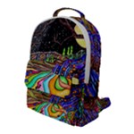 Nature Moon Psychedelic Painting Flap Pocket Backpack (Large)