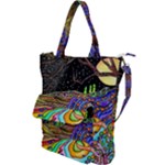 Nature Moon Psychedelic Painting Shoulder Tote Bag