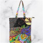 Nature Moon Psychedelic Painting Double Zip Up Tote Bag