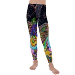 Nature Moon Psychedelic Painting Kids  Lightweight Velour Leggings