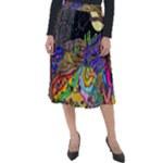 Nature Moon Psychedelic Painting Classic Velour Midi Skirt 