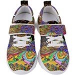 Nature Moon Psychedelic Painting Kids  Velcro Strap Shoes
