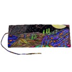 Nature Moon Psychedelic Painting Roll Up Canvas Pencil Holder (S)