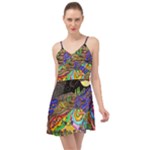 Nature Moon Psychedelic Painting Summer Time Chiffon Dress