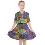 Nature Moon Psychedelic Painting Kids  All Frills Chiffon Dress