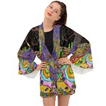 Nature Moon Psychedelic Painting Long Sleeve Kimono