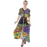 Nature Moon Psychedelic Painting Waist Tie Boho Maxi Dress