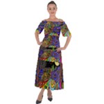 Nature Moon Psychedelic Painting Shoulder Straps Boho Maxi Dress 