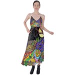 Nature Moon Psychedelic Painting Tie Back Maxi Dress