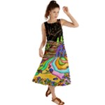 Nature Moon Psychedelic Painting Summer Maxi Dress