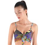 Nature Moon Psychedelic Painting Woven Tie Front Bralet