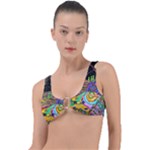 Nature Moon Psychedelic Painting Ring Detail Bikini Top