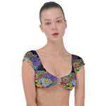 Nature Moon Psychedelic Painting Cap Sleeve Ring Bikini Top