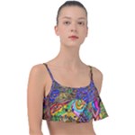 Nature Moon Psychedelic Painting Frill Bikini Top