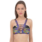 Nature Moon Psychedelic Painting Cage Up Bikini Top