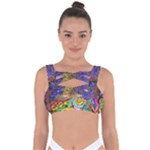 Nature Moon Psychedelic Painting Bandaged Up Bikini Top