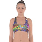 Nature Moon Psychedelic Painting Cross Back Hipster Bikini Top 