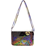 Nature Moon Psychedelic Painting Double Gusset Crossbody Bag