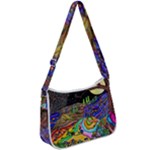 Nature Moon Psychedelic Painting Zip Up Shoulder Bag