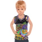 Nature Moon Psychedelic Painting Kids  Sport Tank Top