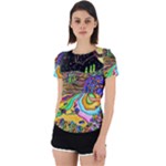 Nature Moon Psychedelic Painting Back Cut Out Sport T-Shirt