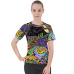Nature Moon Psychedelic Painting Women s Sport Raglan T-Shirt