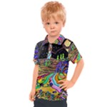 Nature Moon Psychedelic Painting Kids  Polo T-Shirt