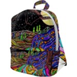 Nature Moon Psychedelic Painting Zip Up Backpack
