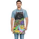 Nature Moon Psychedelic Painting Kitchen Apron